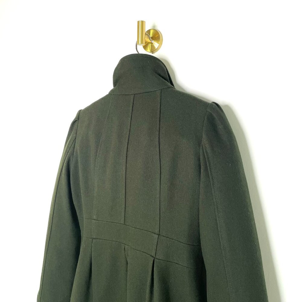 Coat | Guess Princess Wool Peacoat Hunter Green | Feminine Classic Old Money | M - Picture 11 of 16
